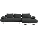 ECKSOFA in Chenille Anthrazit  - Anthrazit/Schwarz, Design, Textil/Metall (334/168cm) - Dieter Knoll