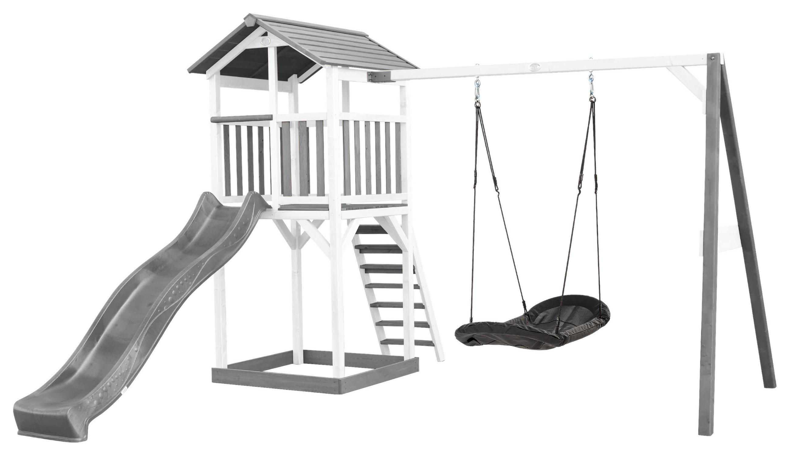 XXXLutz Spielturm Grau, Schwarz, Weiß 356.6x241.9x349 cm