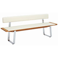 SITZBANK 200/80/52 cm  in Weiß, Eichefarben  - Eichefarben/Weiß, Design, Leder/Holz (200/80/52cm) - TEAM 7