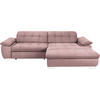 ECKSOFA in Mikrofaser Altrosa  265/180 cm  - Chromfarben/Altrosa, Design, Textil/Metall (265/180cm) - Carryhome