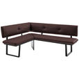 ECKBANK 165/205 cm  in Schwarz, Dunkelbraun  - Dunkelbraun/Schwarz, MODERN, Textil/Metall (165/205cm) - Cantus