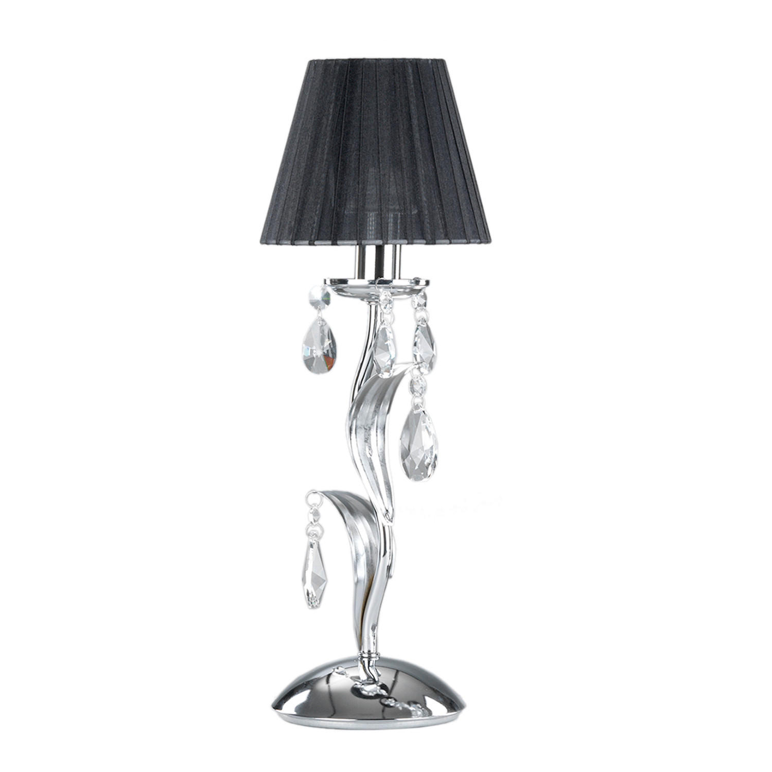 BORDSLAMPA 16/45 cm   - kromfärg/svart, Klassisk, metall/textil (16/45cm)