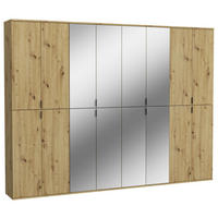GARDEROBENSCHRANK  in 244/193/34 cm  - Schwarz, KONVENTIONELL, Glas/Holzwerkstoff (244/193/34cm) - MID.YOU