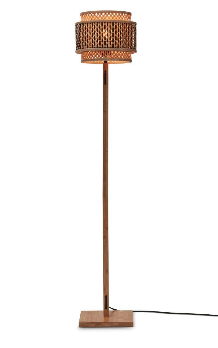 GOLVLAMPA GOOD&MOJO  25/130 cm    - svart/naturfärgad, Trend, trä (25/130cm) - Good & Mojo