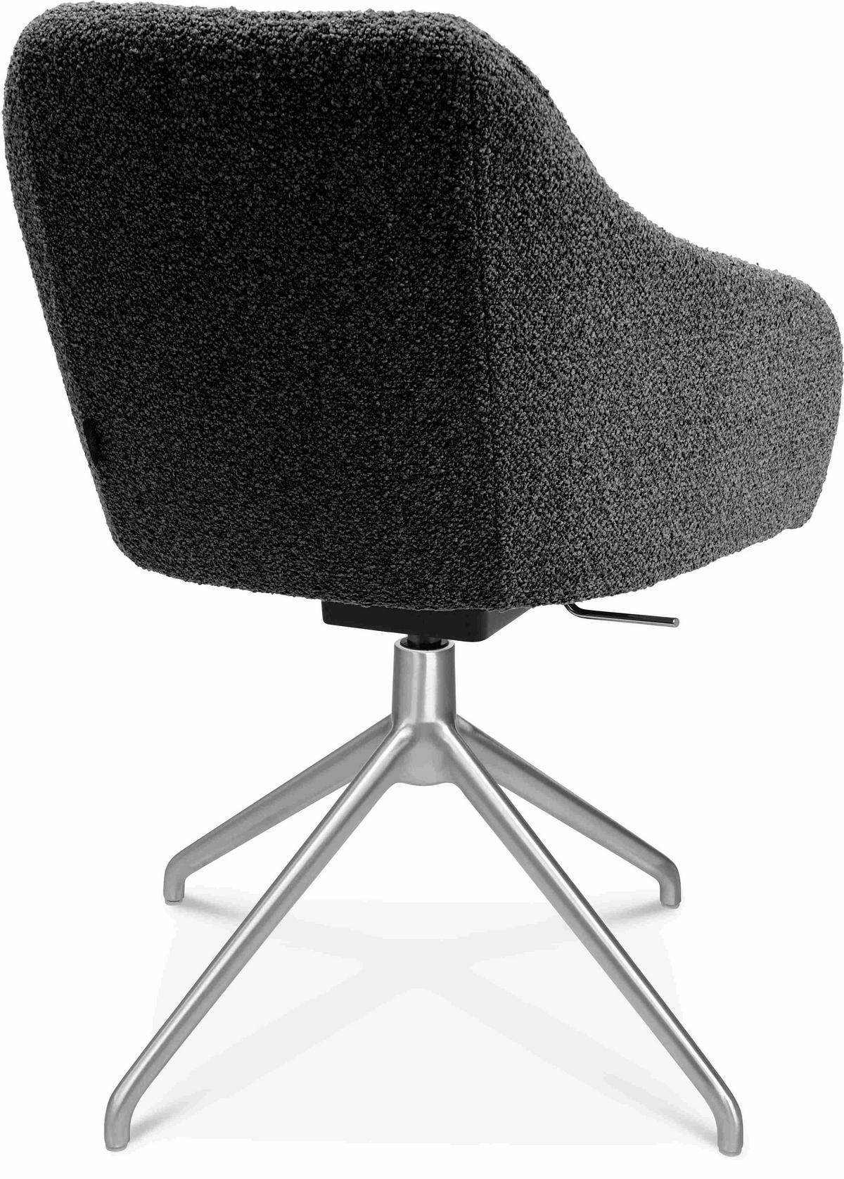 ARMLEHNSTUHL  in Aluminium Flachgewebe  - Alufarben/Grau, Design, Textil/Metall (58/81,5-84,5/60cm) - Johann Jakob