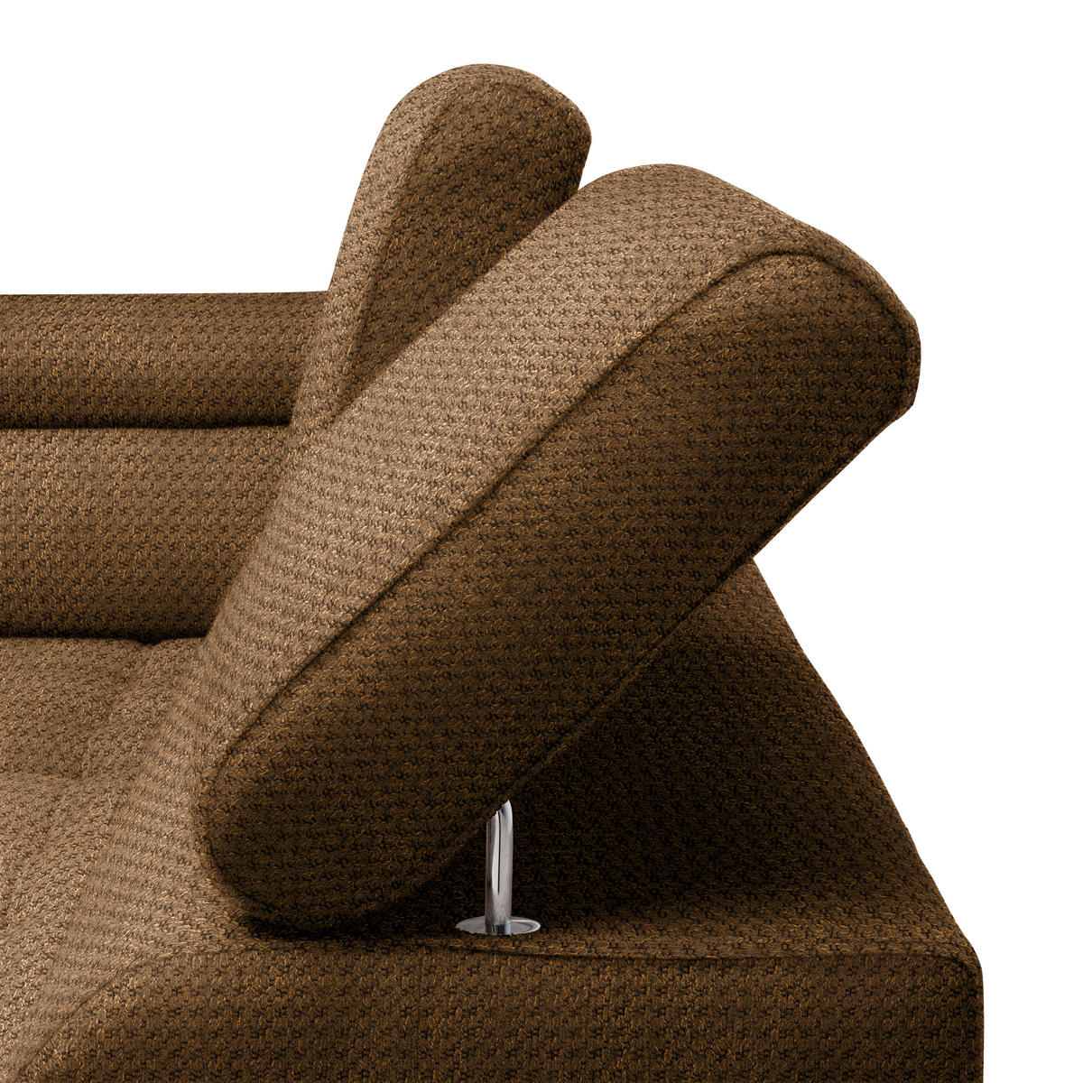 HÖRNSOFFA i chenille, vävt tyg rostfärgad  - svart/rostfärgad, Modern, textil/plast (106/283cm) - MID.YOU