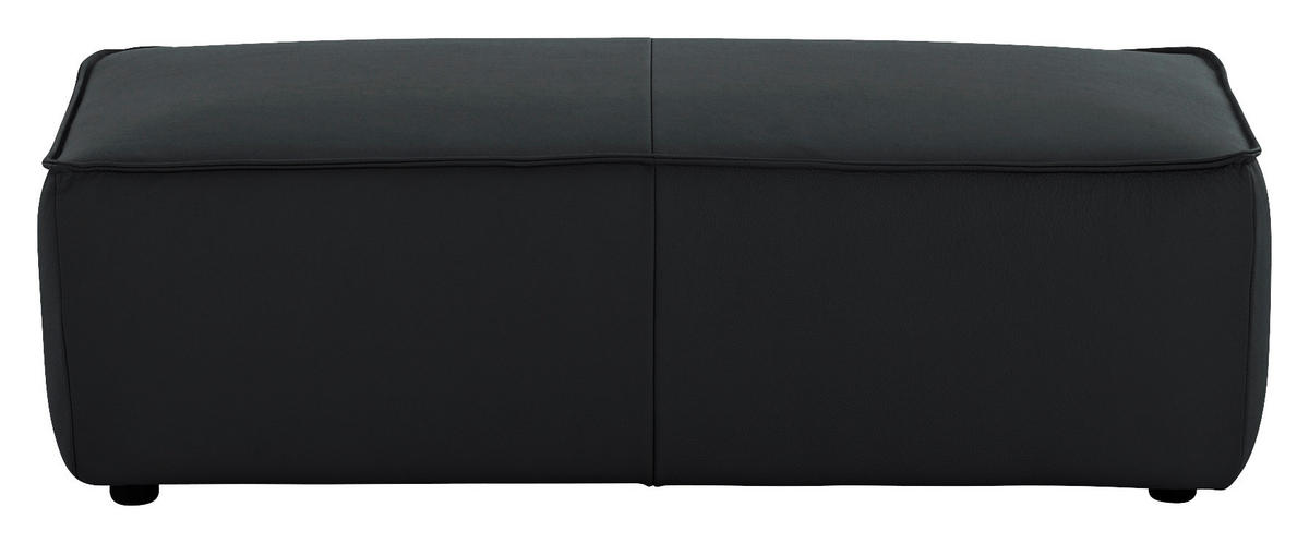 HOCKER in Leder Schwarz  - Schwarz, Modern, Leder/Kunststoff (120/39/60cm) - W.Schillig