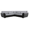 ECKSOFA Schwarz, Hellgrau Flachgewebe  - Silberfarben/Hellgrau, Design, Kunststoff/Textil (266/266cm) - Livetastic