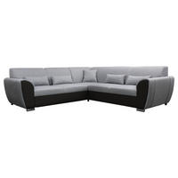 ECKSOFA in Flachgewebe Schwarz, Hellgrau  266/266 cm  - Silberfarben/Hellgrau, Design, Kunststoff/Textil (266/266cm) - Livetastic