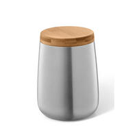 POSODA ZA SHRANJEVANJE        11/15 cm      - barve nerjavečega jekla, Basics, kovina/les (11/15cm) - Zack