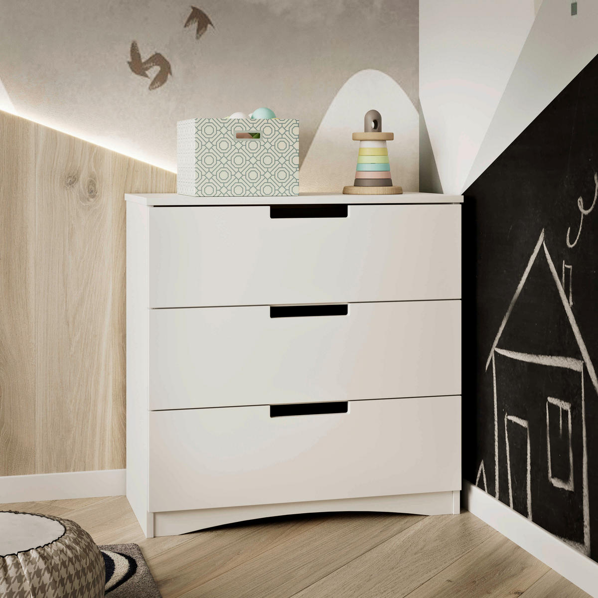 KOMMODE Classic  in 80/81/41 cm  - Weiß, MODERN, Holzwerkstoff (80/81/41cm) - MID.YOU
