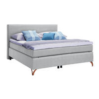 BOXSPRINGBETT 120/200 cm  in Hellgrau  - Hellgrau/Kupferfarben, KONVENTIONELL, Textil/Metall (120/200cm) - Esposa