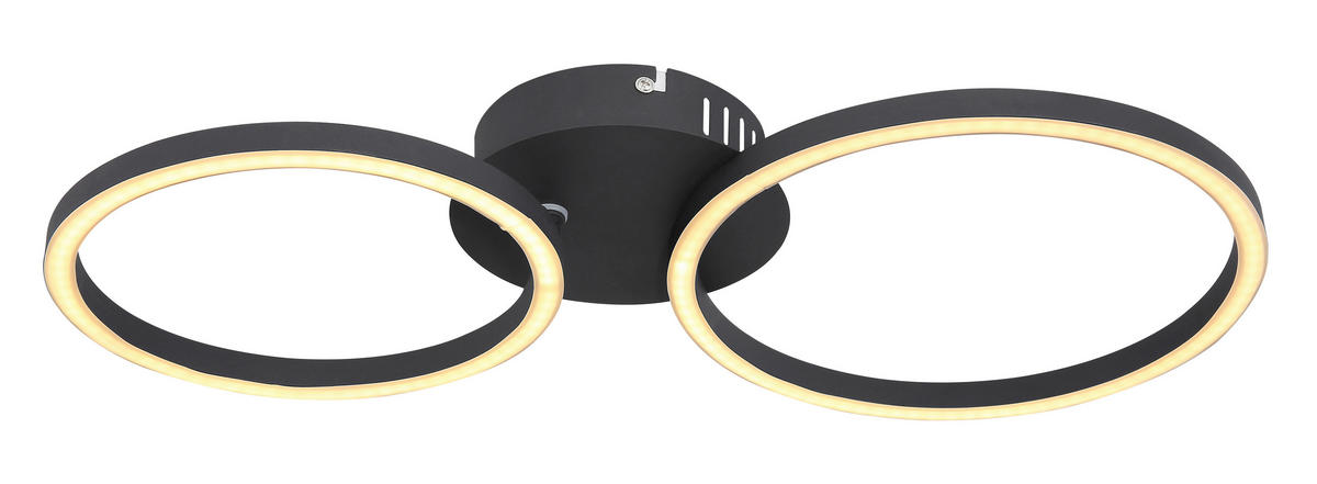 LED-DECKENLEUCHTE 24 W    49/25/7,2 cm  - Opal/Schwarz, Basics, Kunststoff/Metall (49/25/7,2cm) - Globo