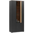 VITRINE  in furniert Anthrazit, Eichefarben  - Eichefarben/Anthrazit, Design, Glas/Holz (93,2/213,1/42cm) - Dieter Knoll