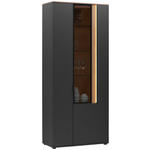VITRINE  in furniert Anthrazit, Eichefarben  - Eichefarben/Anthrazit, Design, Glas/Holz (93,2/213,1/42cm) - Dieter Knoll