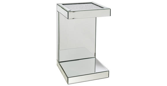 BEISTELLTISCH in Glas, Holzwerkstoff - Silberfarben, Design, Glas/Holzwerkstoff (30,5/50,5/30,5cm) - Xora