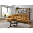 ECKSOFA in Echtleder Currygelb  169/298 cm  - Currygelb/Schwarz, Design, Leder/Metall (169/298cm) - Dieter Knoll