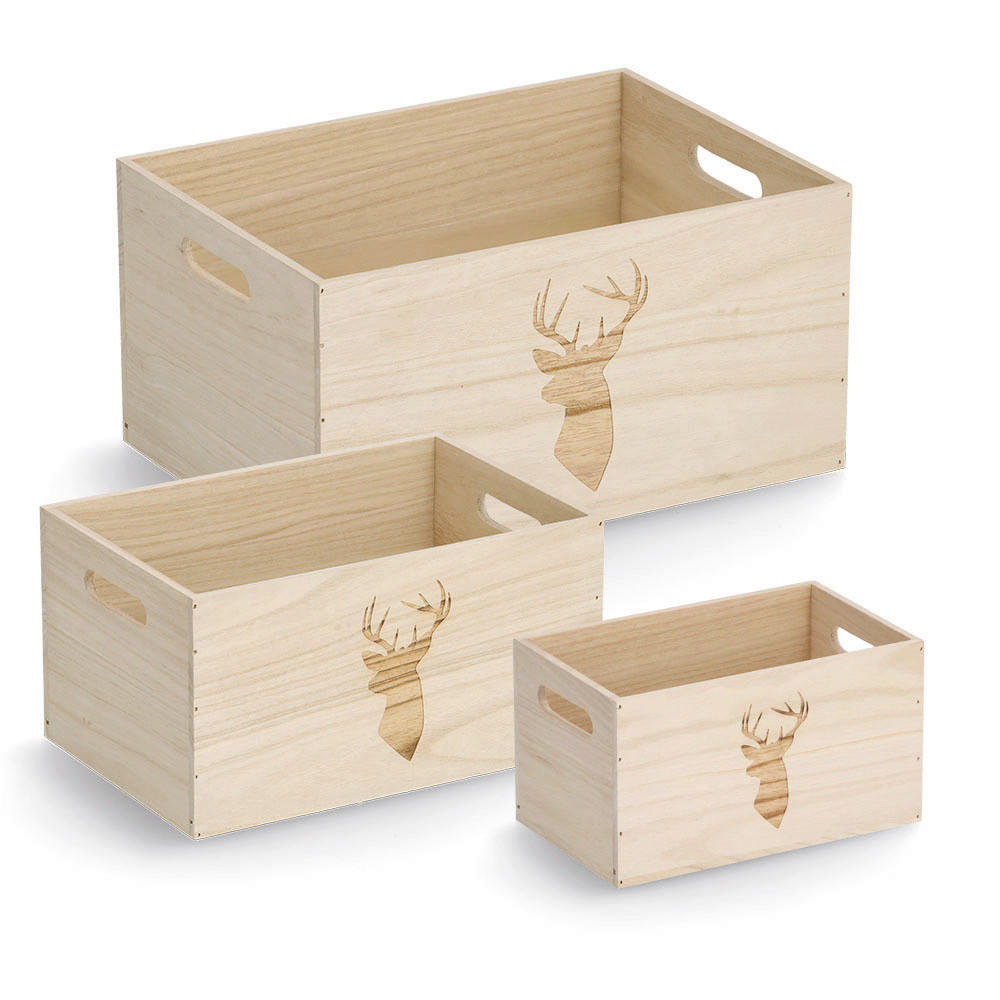 AUFBEWAHRUNGSBOX     - Naturfarben, Basics, Holz (30/20/16cm)