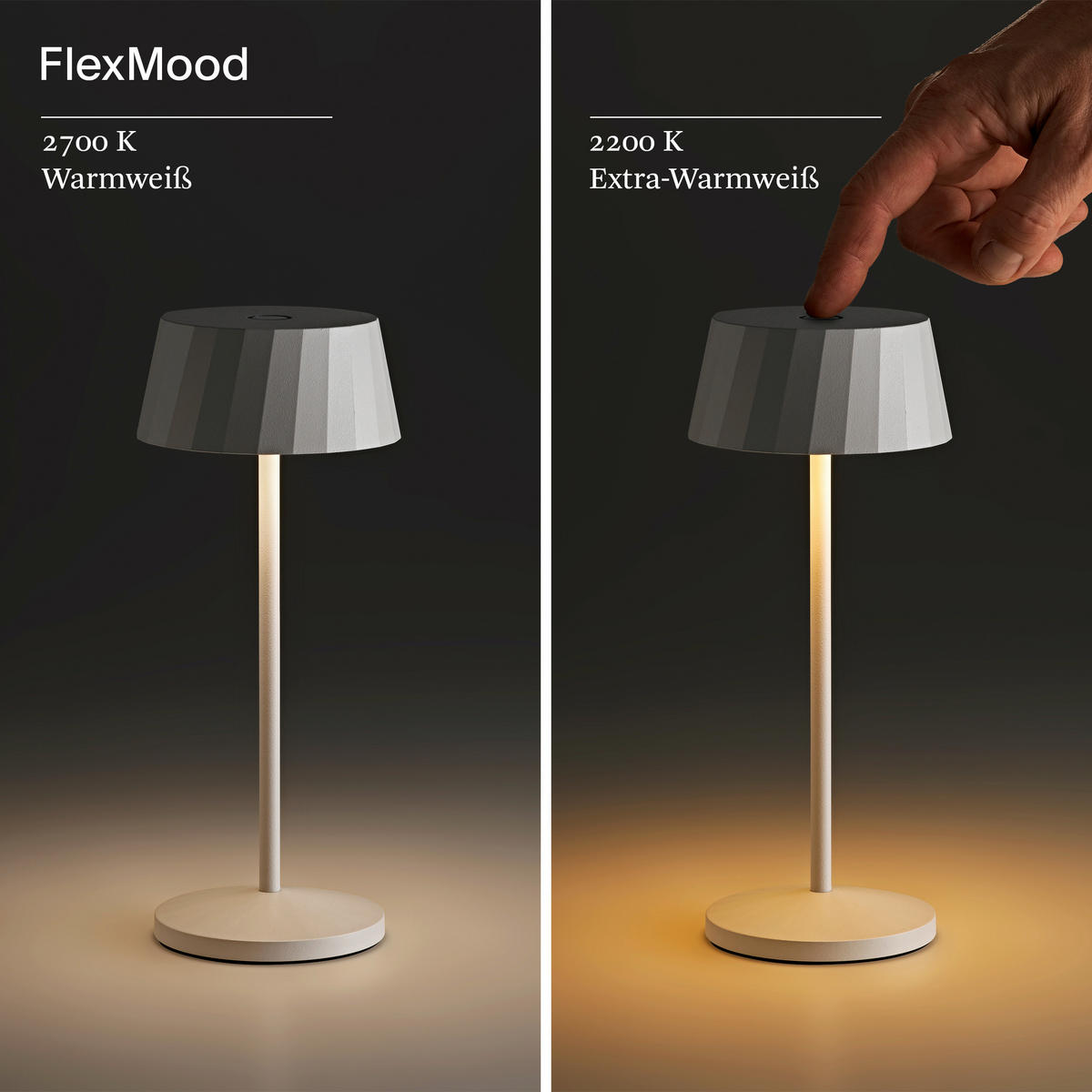 AKKU-TISCHLEUCHTE Facetta 9,2/9,2/22,2 cm   - Salbeigrün, Basics, Metall (9,2/9,2/22,2cm)