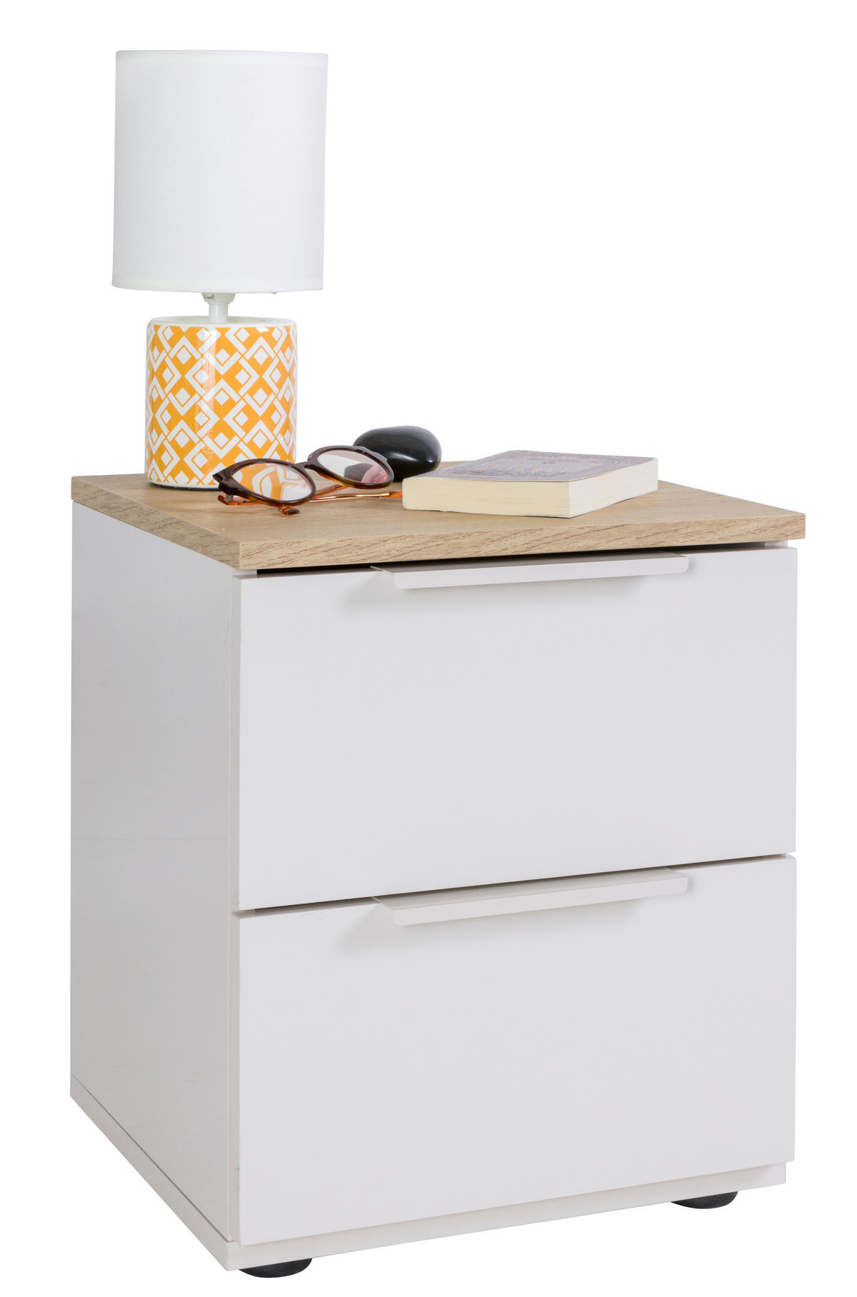 NOČNA OMARICA, barve hrasta, kašmir  - kašmir/barve hrasta, Konvencionalno, leseni material (36/43/35cm) - Xora