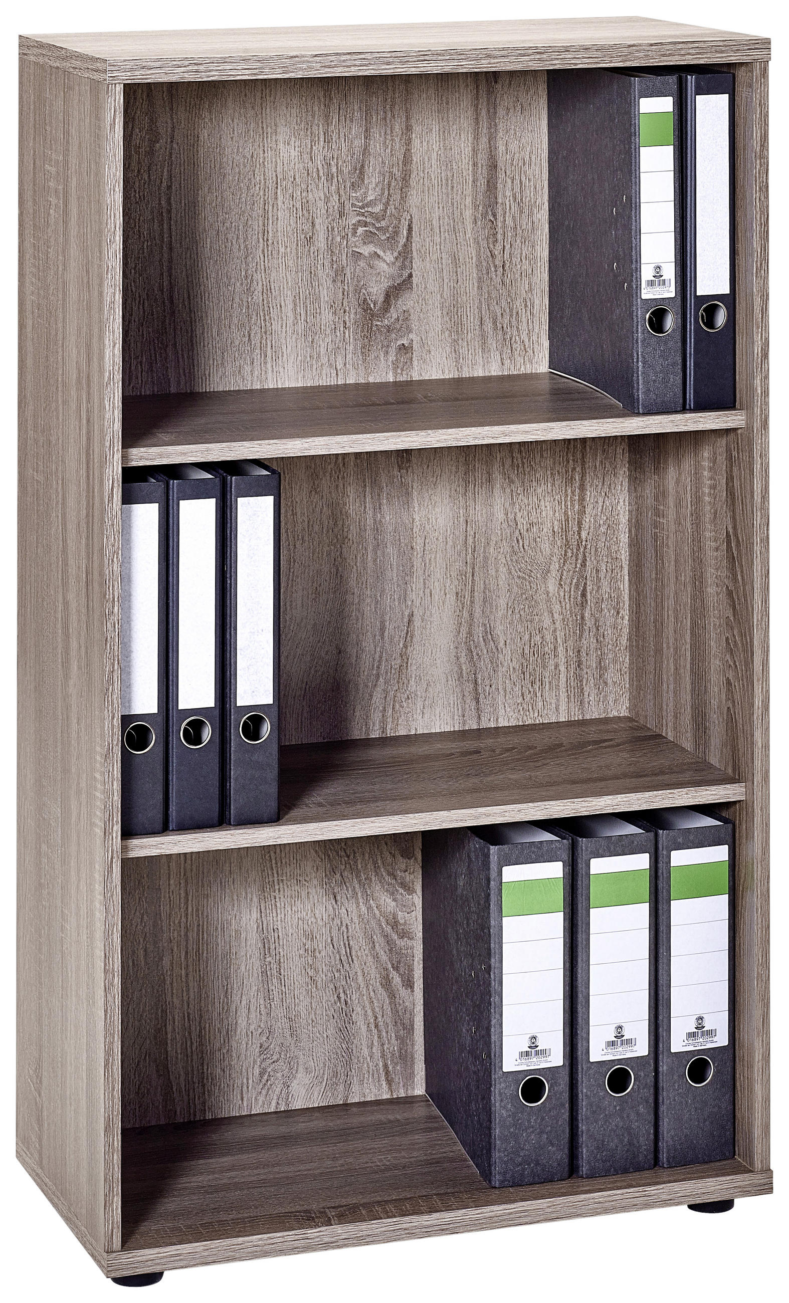 AKTENREGAL Eichefarben  - Eichefarben/Schwarz, Basics, Holzwerkstoff/Kunststoff (65,1/110,9/34,5cm) - MID.YOU