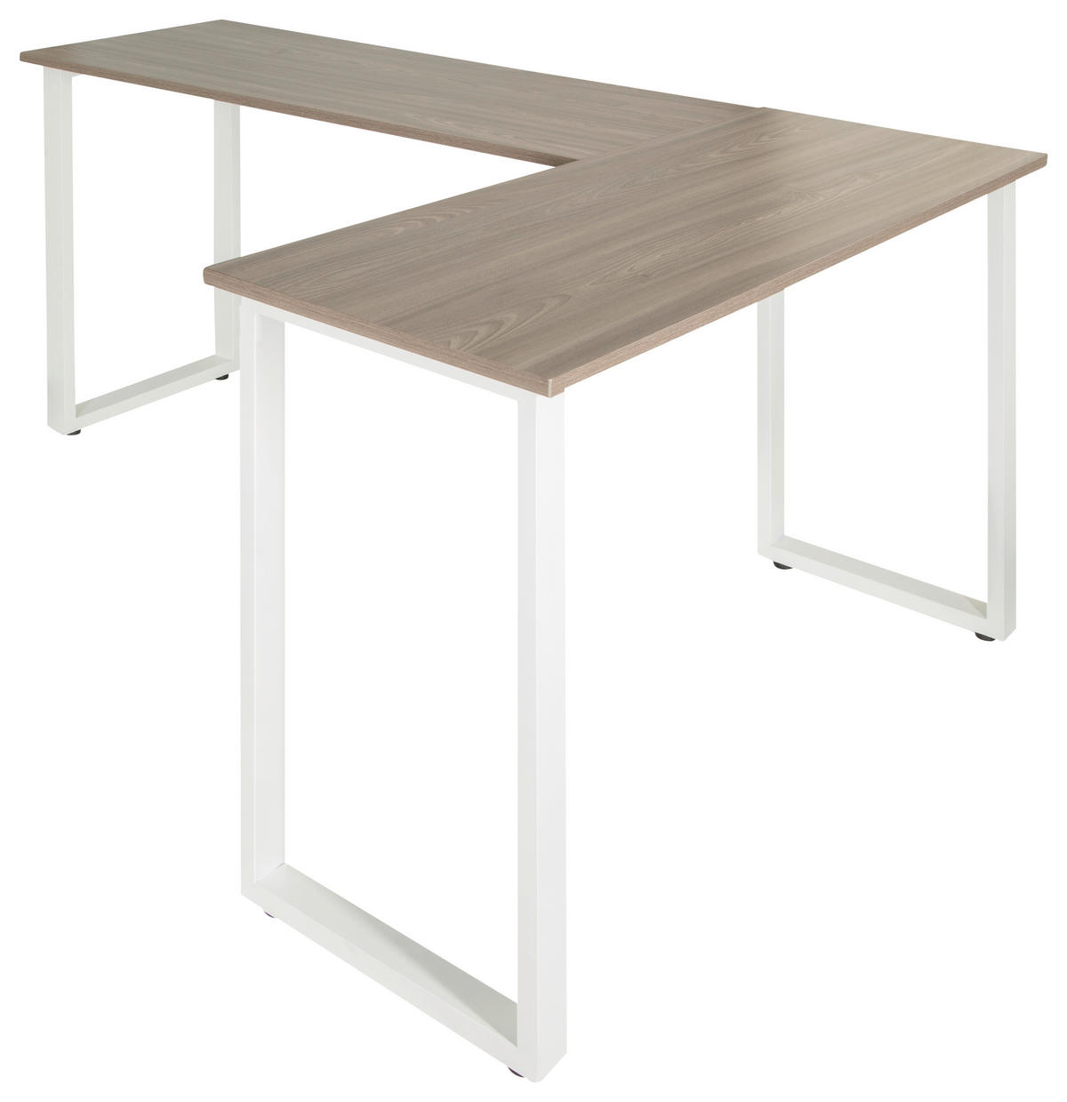 ECKSCHREIBTISCH 165/120/75 cm  in Grau, Weiß  - Weiß/Grau, Basics, Holzwerkstoff/Metall (165/120/75cm) - MID.YOU