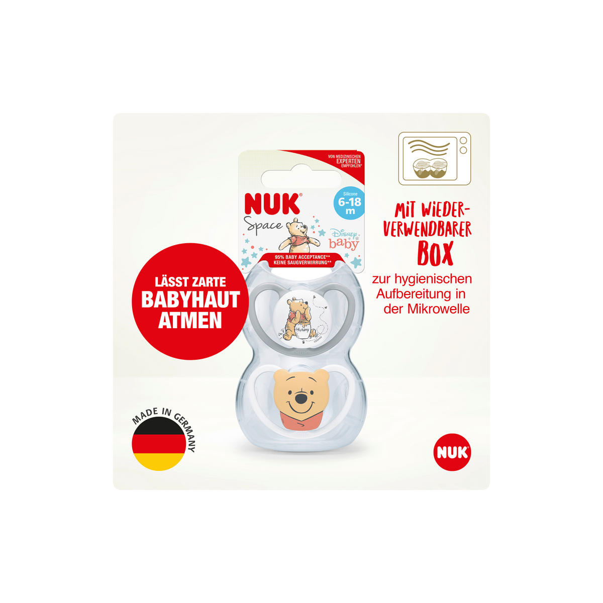 SCHNULLER 6 Monat(e)  - Basics, Kunststoff (5,3/6/13,5cm) - NUK