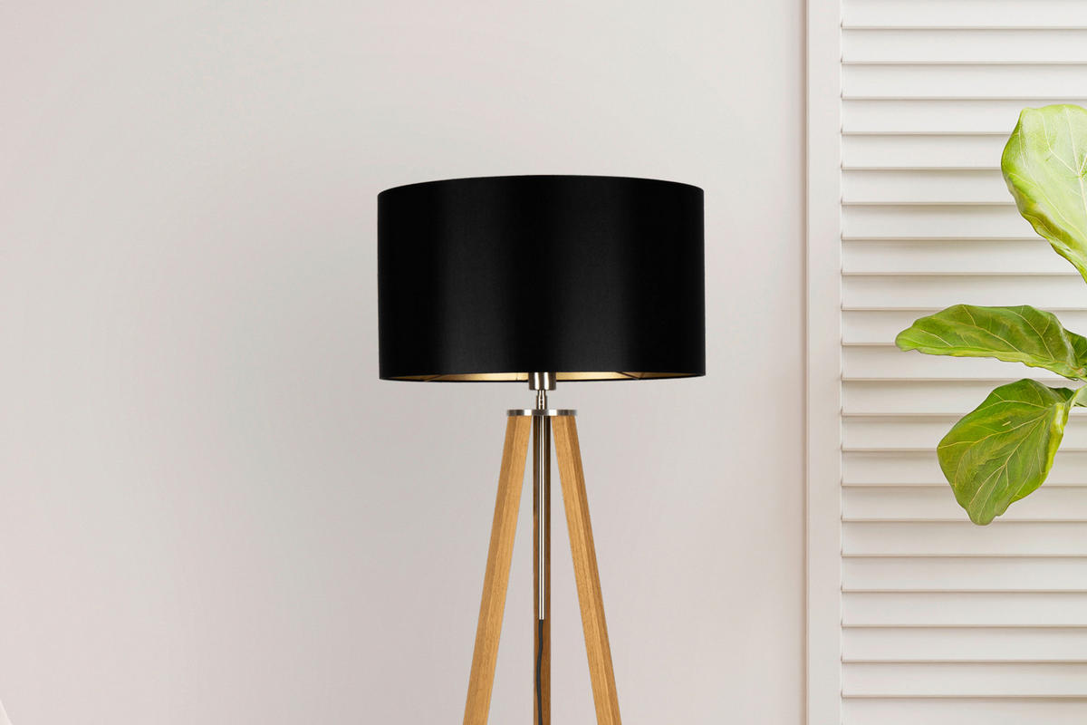 STEHLEUCHTE  50/150/50 cm   - Eichefarben/Goldfarben, MODERN, Naturmaterialien/Holz (50/150/50cm)