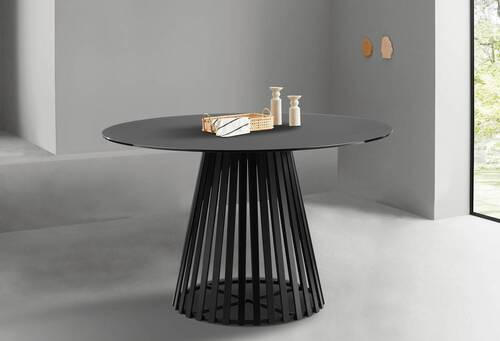 ESSTISCH in Metall, Glas 120/120/75 cm  - Schwarz, Design, Glas/Metall (120/120/75cm) - home24