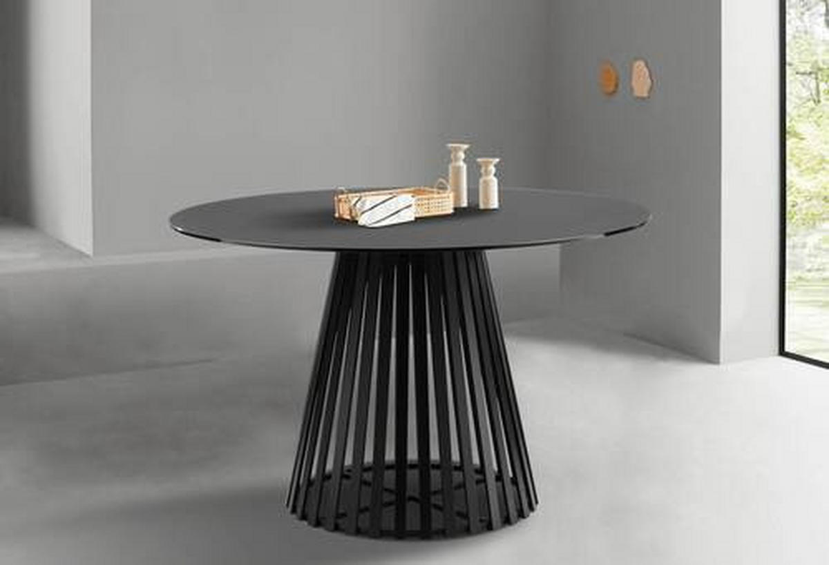 ESSTISCH in Metall, Glas 120/120/75 cm  - Schwarz, Design, Glas/Metall (120/120/75cm) - home24