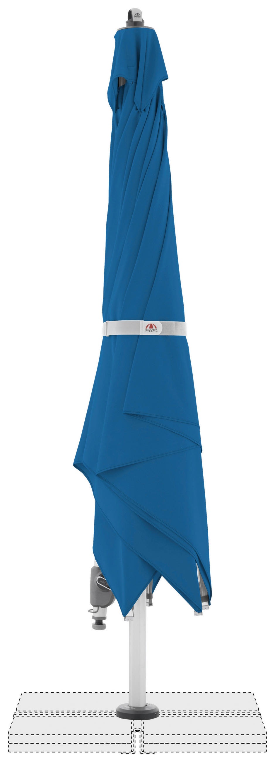 AMPELSCHIRM 300x300 cm  - Hellgrau/Hellblau, Basics, Textil/Metall (300/300cm) - Doppler
