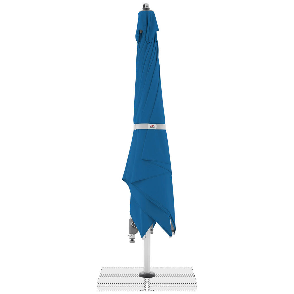 Thumbnail - Doppler Ampelschirm, Hellgrau, Hellblau, Metall, Textil, 300x300 cm, 360° drehbar, lichtecht, regenabweisend, wetterbest...