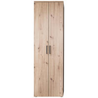 GARDEROBENSCHRANK  in 60/200/38 cm  - Eichefarben/Schwarz, Konventionell, Holzwerkstoff/Metall (60/200/38cm) - Moderano