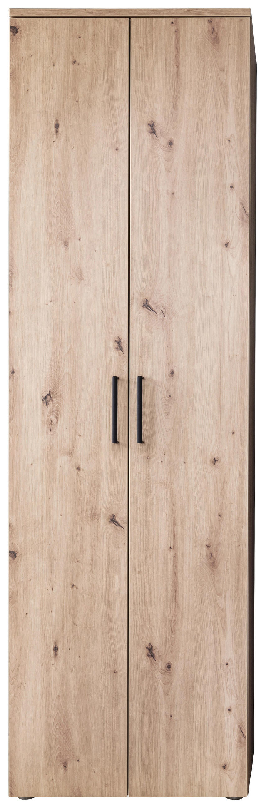 GARDEROBENSCHRANK  in 60/200/38 cm  - Eichefarben/Schwarz, Konventionell, Holzwerkstoff/Metall (60/200/38cm) - Moderano