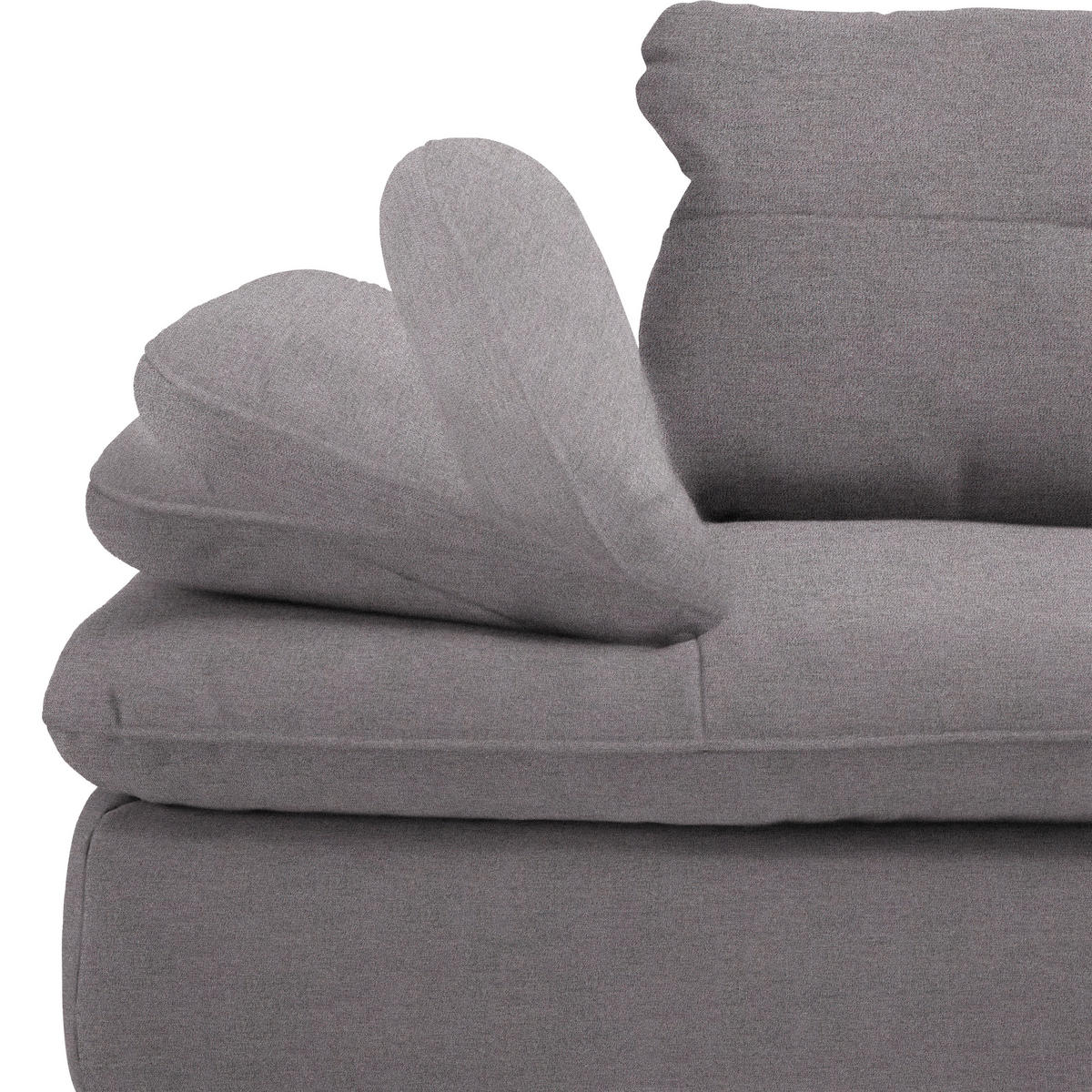 ECKSOFA in Flachgewebe Anthrazit  - Anthrazit/Schwarz, Design, Textil/Metall (344/271cm) - Chilliano