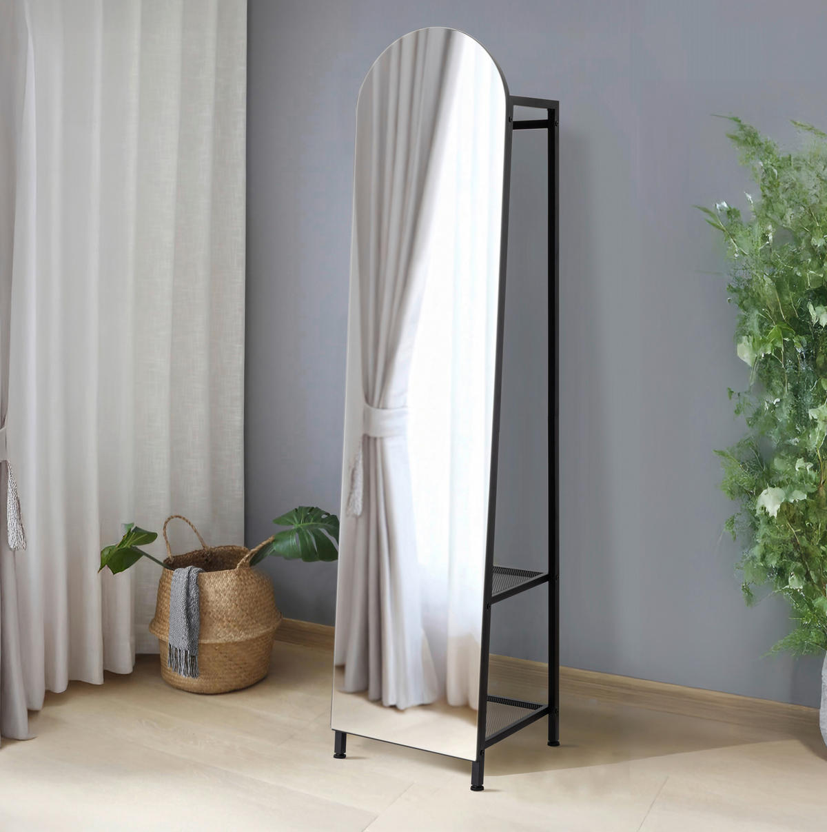 GARDEROBE  in 40/165/35 cm  - Schwarz, Design, Glas/Holzwerkstoff (40/165/35cm) - MID.YOU