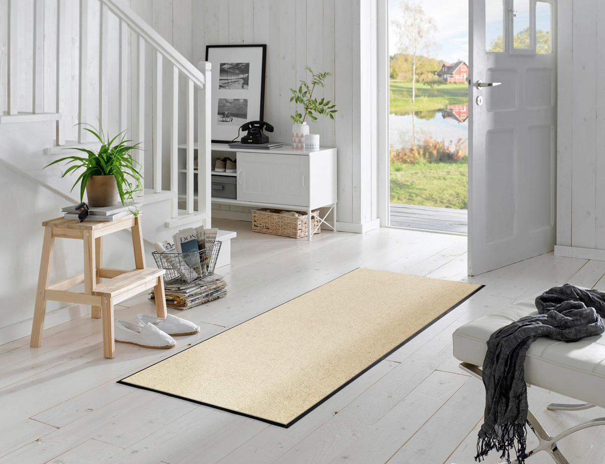 LÄUFER 75/190 cm Oat Breeze  - Beige, KONVENTIONELL, Kunststoff/Textil (75/190cm) - wash+dry