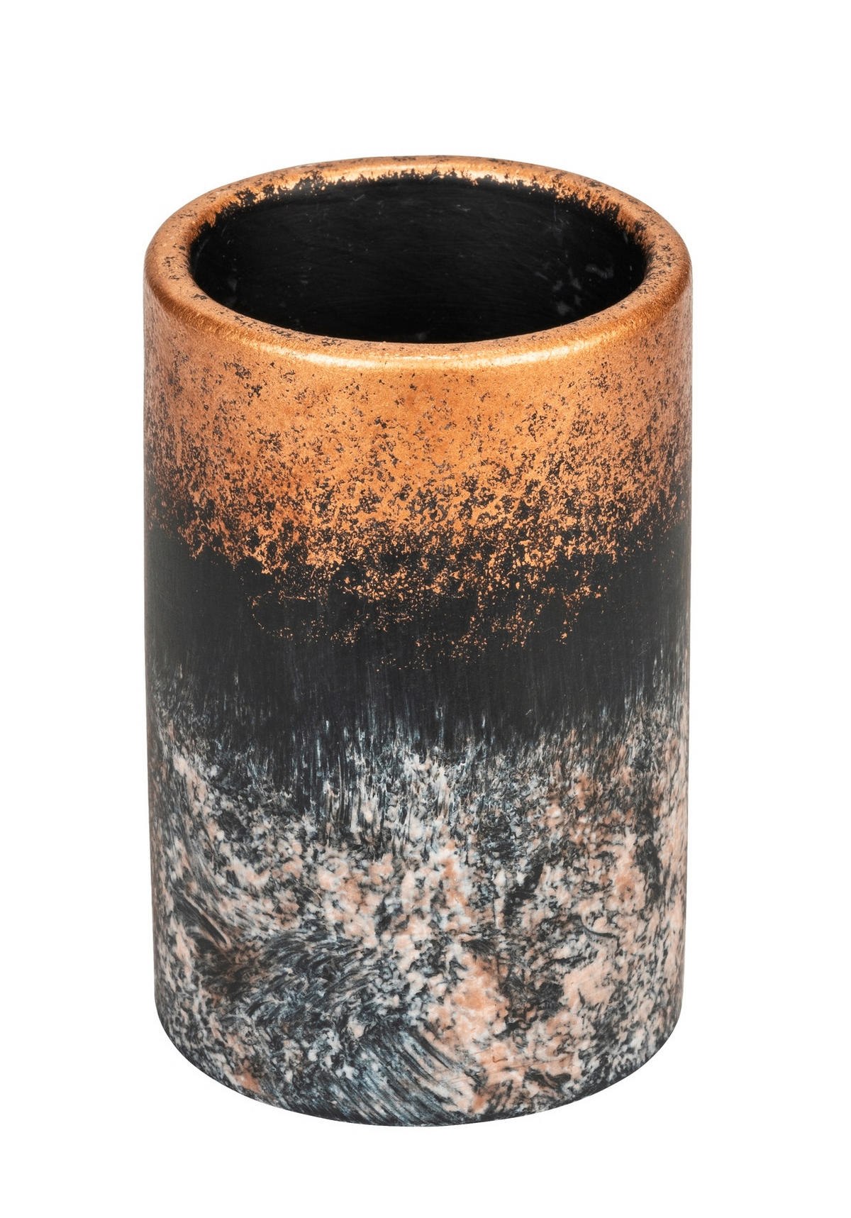 ZAHNPUTZBECHER Stein  - Schwarz/Grau, Basics, Stein (6,9/9,6/6,9cm) - Wenko