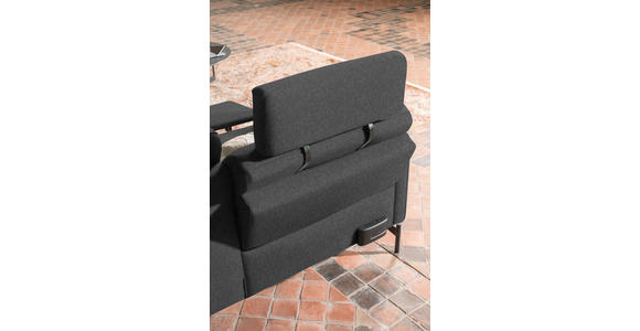 ECKSOFA in Flachgewebe, Struktur Grau  - Anthrazit/Grau, Design, Textil/Metall (254/230cm) - Ambiente