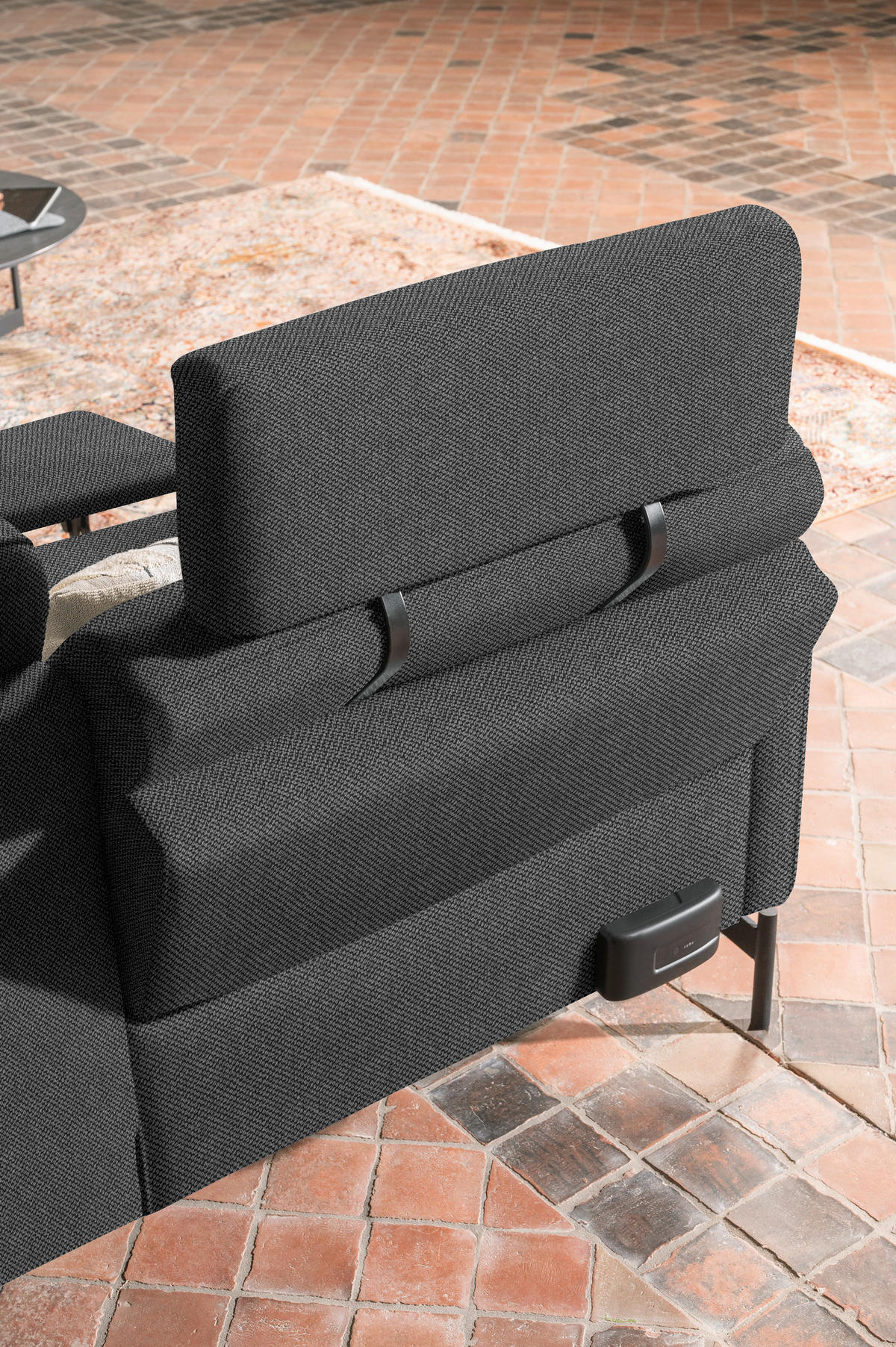 ECKSOFA in Flachgewebe, Struktur Grau  254/230 cm  - Anthrazit/Grau, Design, Textil/Metall (254/230cm) - Johann Jakob