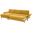 ECKSOFA  in Chenille, Flachgewebe Currygelb  175/316 cm  - Currygelb/Schwarz, Design, Textil/Metall (175/316cm) - Dieter Knoll