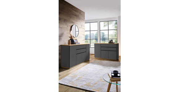 SIDEBOARD 184/93/42 cm  - Schwarz/Graphitfarben, Design, Holzwerkstoff/Kunststoff (184/93/42cm) - Xora