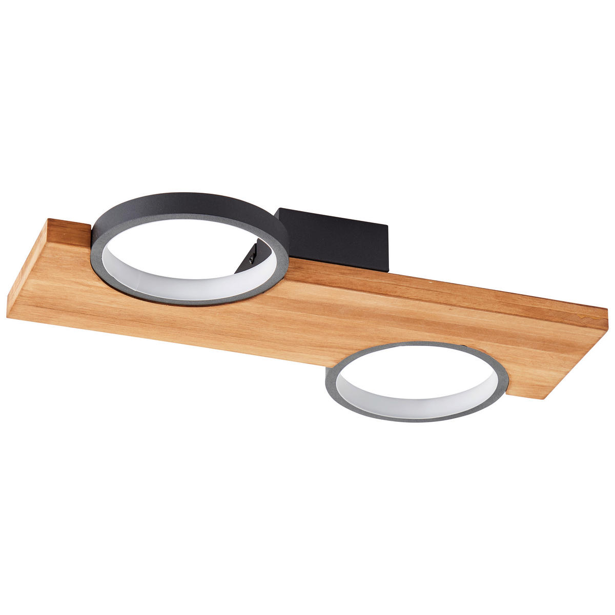 LED-DECKENLEUCHTE   - Hellbraun/Schwarz, Natur, Holz/Metall (5,2/40/25cm) - Brilliant