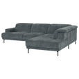 ECKSOFA Grau Chenille Kopfteilverstellung, Sitztiefenverstellung  - Schwarz/Grau, Design, Textil/Metall (307/243cm) - Xora