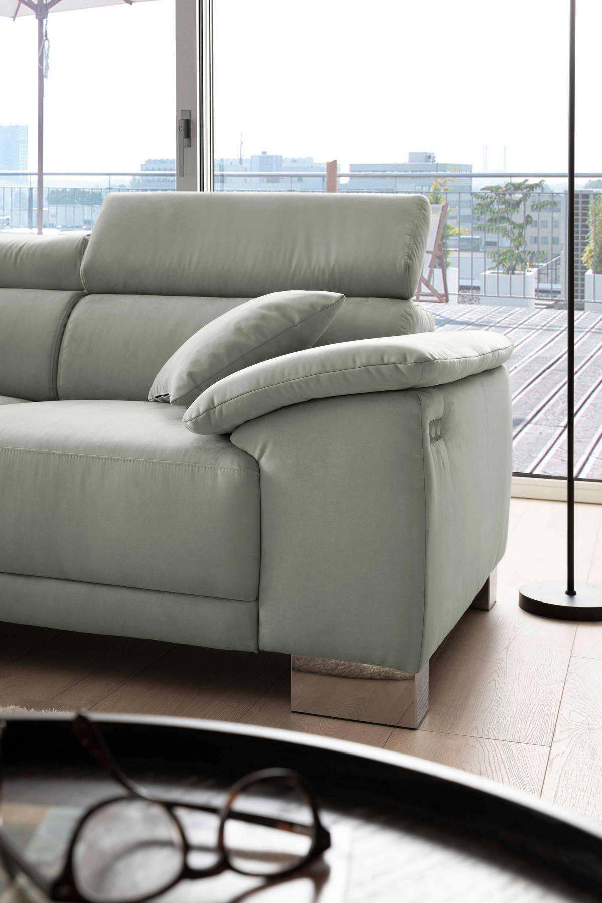 ECKSOFA in Mikrofaser Gelb, Orange  - Chromfarben/Gelb, Design, Holz/Textil (205/270cm) - Pure Home Lifestyle