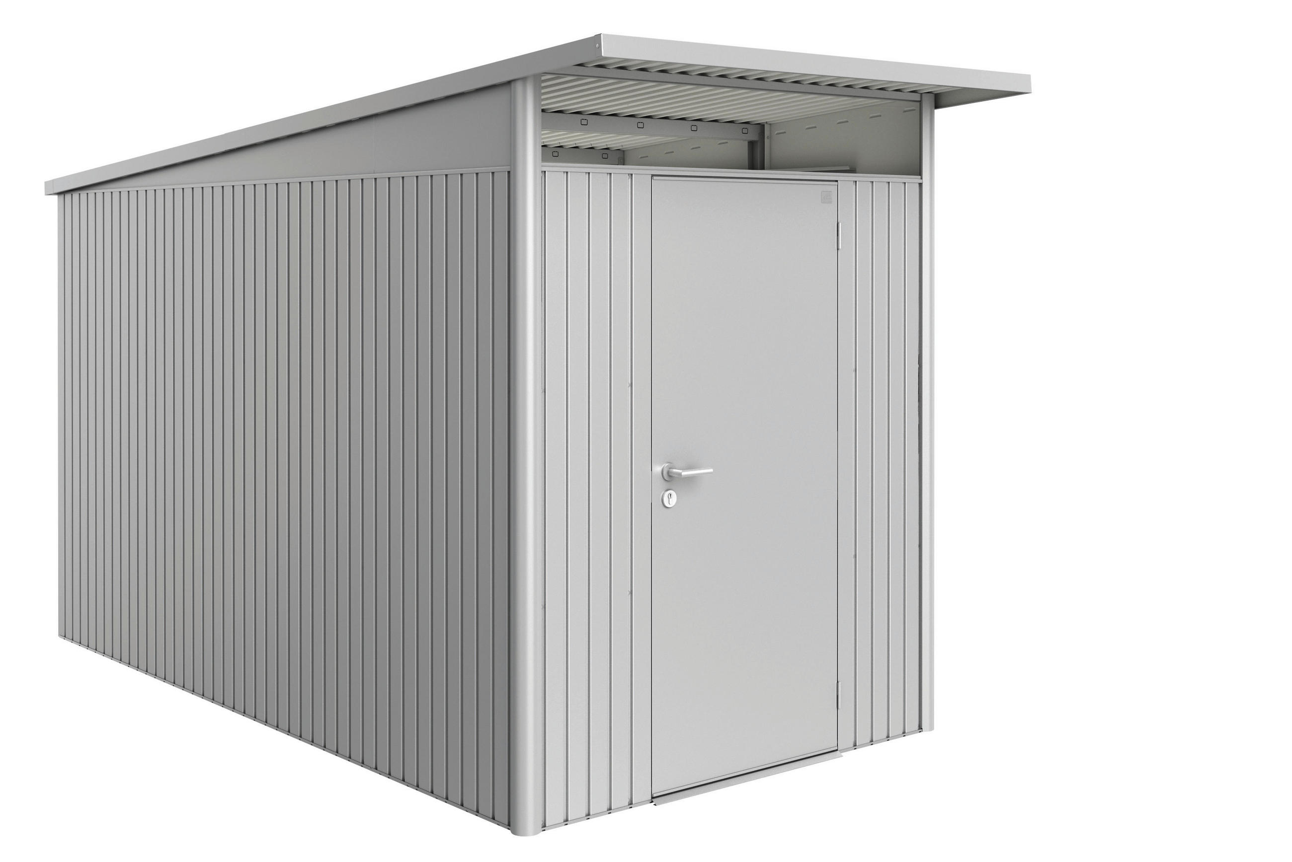 GERÄTEHAUS 180/222/380 cm  - Silberfarben, Basics, Metall (180/222/380cm) - Biohort