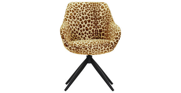 ARMLEHNSTUHL  Sitzfläche 360° drehbar Flachgewebe, Mikrofaser  - Schwarz/Braun, Design, Textil/Metall (60/83/65cm) - Landscape