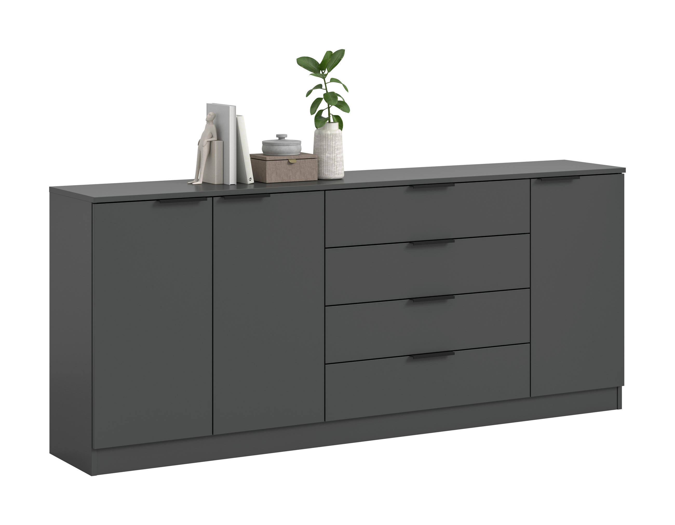 Kommode Kopenhagen Anthrazit, B: 185 Cm