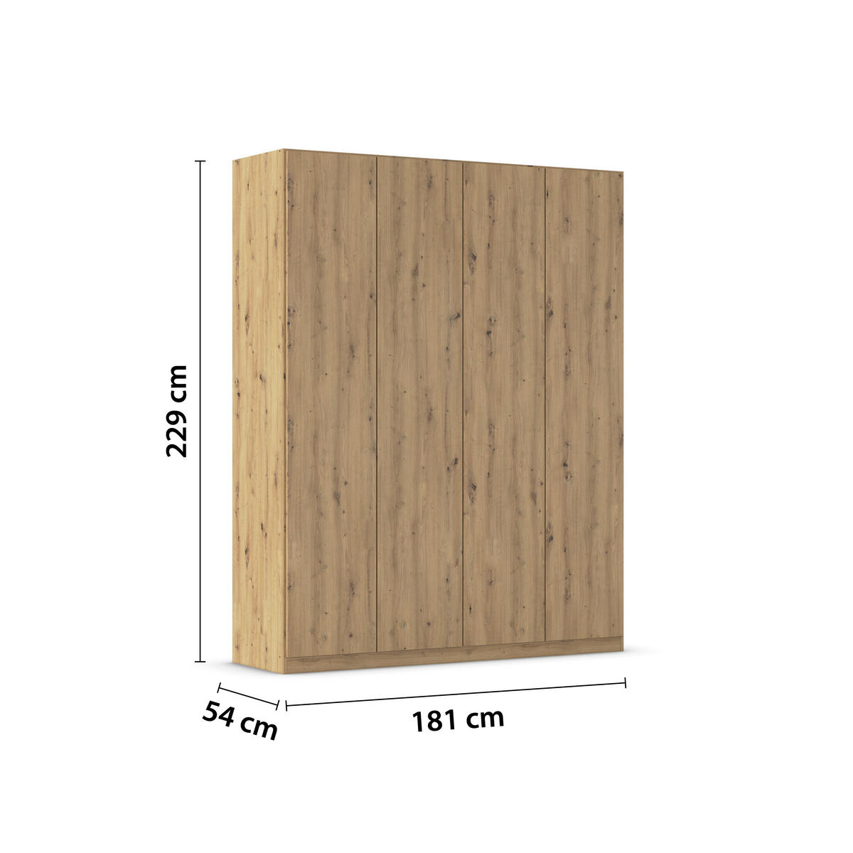 FALTTÜRENSCHRANK  in Eiche Artisan  - Eiche Artisan, Holzwerkstoff (181/229/54cm) - Boxxx