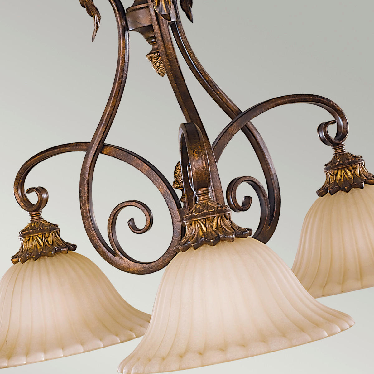 KRONLEUCHTER 71.1/56.5 cm    - Rotbraun, Konventionell, Glas/Metall (71.1/56.5cm) - Elstead Lighting